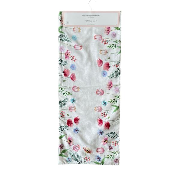 Cupcakes and Cashmere Spring Floral Multicolor Embroidered 14 X 72 Table Runner - Picture 14 of 16